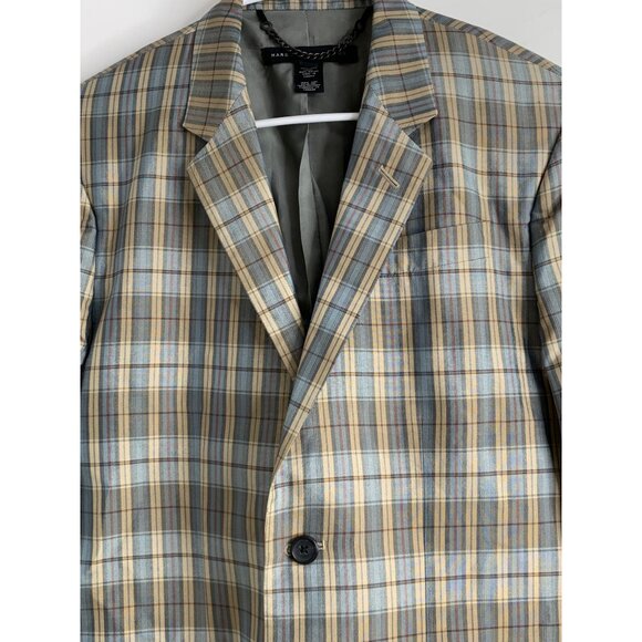 Mens MARC by MARC JACOBS Size M Plaid Silk Notch Lapel Sport Coat 7153 - Picture 11 of 11
